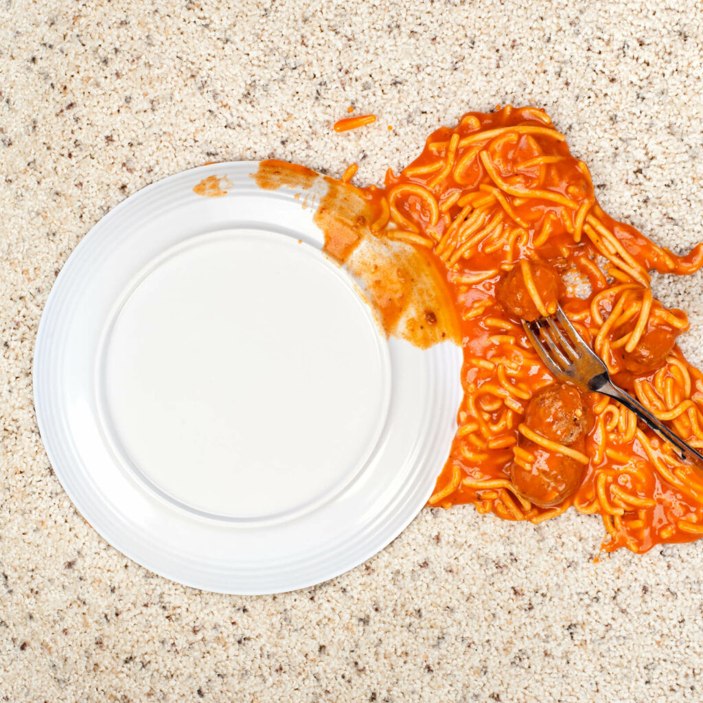 Food on Carpet | Hadinger Flooring Inc.
